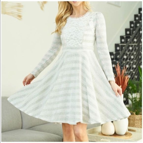 54. NWT RYU, Beautiful Winter Ivory Sweater Dress - Picture 1 of 8